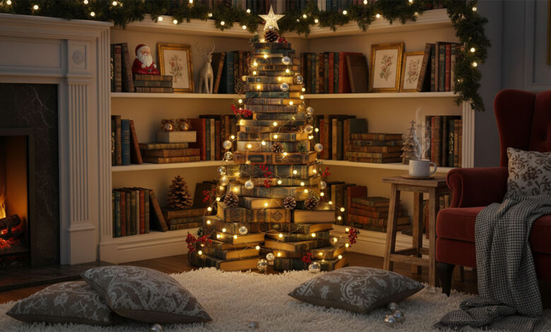 Idee Addobbi Natalizi: Libreria Albero di Natale